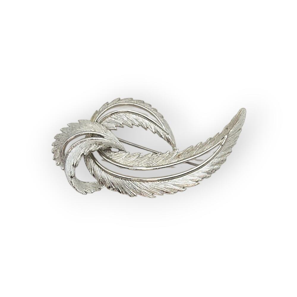 Leaf Swirl Silver Brooch Sarah Coventry– Vintage Mid Century Pin